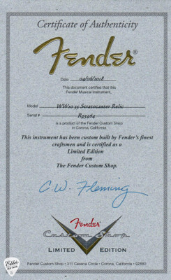 2018 – Fender Custom Shop Wildwood 10 ’55 Stratocaster Relic Electric Guitar in Faded Sonic Blue