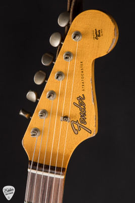 Fender Custom Shop Limited Edition Hotshot Stratocaster Heavy Relic electric guitar in Black Sparkle over Aged Chartreuse Sparkle