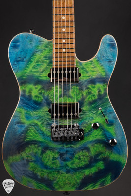 Suhr Modern T Burl Maple & Black Limba electric guitar in Trans Algae