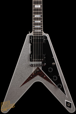 Gibson Custom Shop Made 2 Measure Flying V Custom Gloss Electric Guitar in Silver Sparkle 7.1 #CS400958