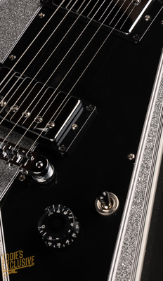 Gibson Custom Shop Made 2 Measure Flying V Custom Gloss Electric Guitar in Silver Sparkle 7.1 #CS400958