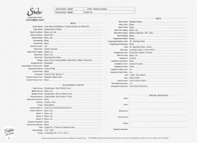 Suhr Spec Sheet