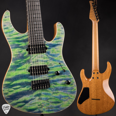Suhr Modern 7 Quilt Roasted Electric Guitar in Trans Algae