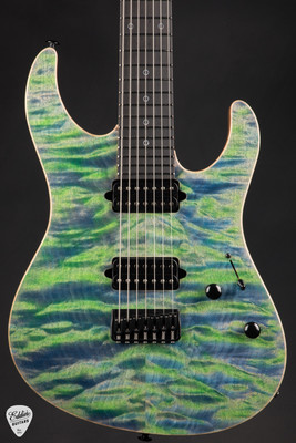 Suhr Modern 7 Quilt Roasted Electric Guitar in Trans Algae