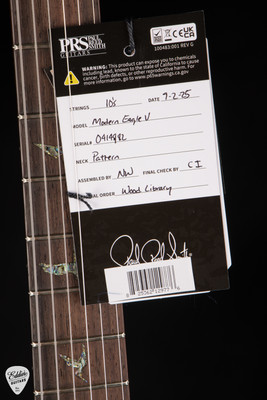 Paul Reed Smith Eddie’s Guitars Wood Library Modern Eagle V Brazilian Electric Guitar in Faded Blue Jean Satin