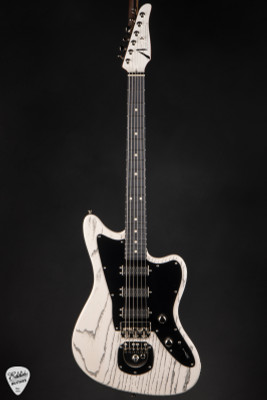 Tom Anderson Raven Classic Electric Guitar in White with Black Dog Hair