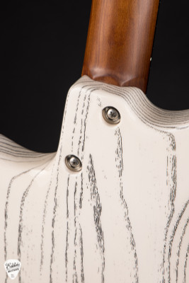 Tom Anderson Raven Classic Electric Guitar in White with Black Dog Hair