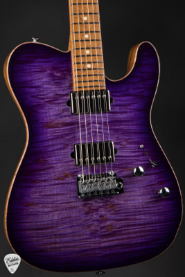 Suhr Modern T – Waterfall Burl Maple & Roasted Swamp Ash Electric Guitar in Trans Purple Burst