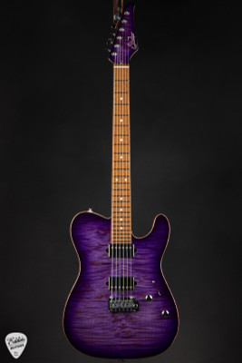 Suhr Modern T – Waterfall Burl Maple & Roasted Swamp Ash Electric Guitar in Trans Purple Burst