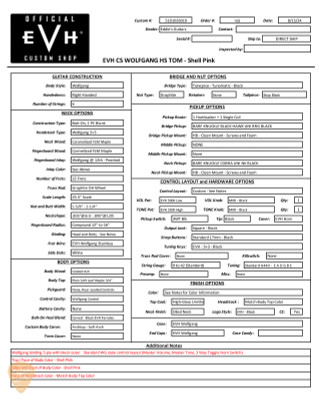 EVH Spec Sheet