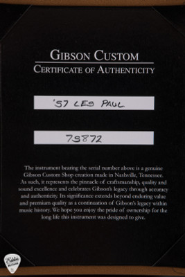 Gibson Certificate of Authenticity