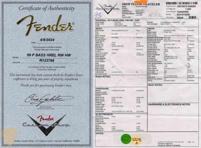 Sale Pending-Fender Custom Shop 1959 Precision Bass Heavy Relic - Olympic White