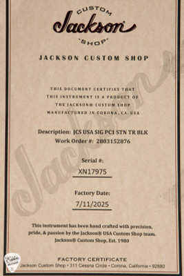 Jackson USA Signature Phil Collen PC1 Satin Electric Guitar in Satin Trans Black