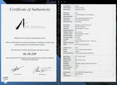 2025 – Tom Anderson Bobcat Electric Guitar in Shoreline Gold