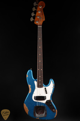 2024 - Fender Eddie's Guitars Exclusive Custom Shop 1964 Jazz Bass Heavy Relic - Blue Sparkle
