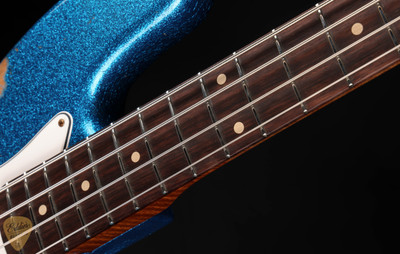 2024 - Fender Eddie's Guitars Exclusive Custom Shop 1964 Jazz Bass Heavy Relic - Blue Sparkle