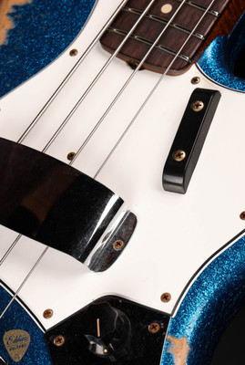 2024 - Fender Eddie's Guitars Exclusive Custom Shop 1964 Jazz Bass Heavy Relic - Blue Sparkle