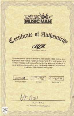 Ernie Ball Music Man BFR StingRay 5 HH #117 of 150 - Paua Blue Burst