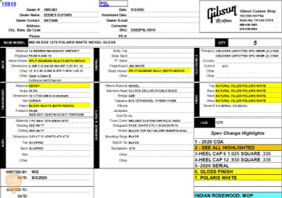 Gibson Custom Shop PSL Mid 60's EDS-1275 Gloss Ebony Fret Board Polaris White 11.11 #CS503461