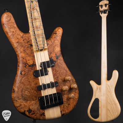 Spector NS2 4 String Neck Thru Bass Guitar in Maple Burl and Swamp Ash