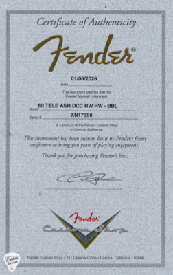 Fender Certificate of Authenticity