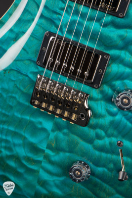 Paul Reed Smith Eddie’s Guitars Wood Library Custom 24 Ebony FB Stained Neck Electric Guitar in Carrol Blue