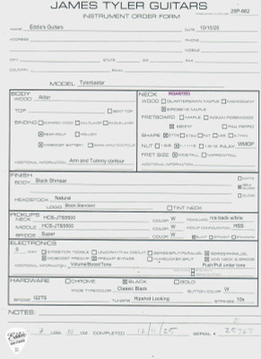 James Tyler Certificate of Authenticity