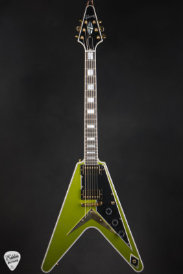 Gibson Custom Shop PSL Flying V Custom Gloss Electric Guitar in Gecko Green Metallic