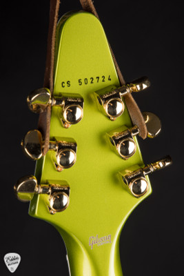 Gibson Custom Shop PSL Flying V Custom Gloss Electric Guitar in Gecko Green Metallic