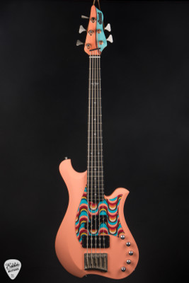 Bacci Marleo 5 String Electric Bass Guitar in Velvet Peach with Parato Waves