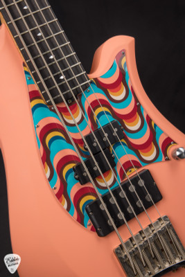 Bacci Marleo 5 String Electric Bass Guitar in Velvet Peach with Parato Waves