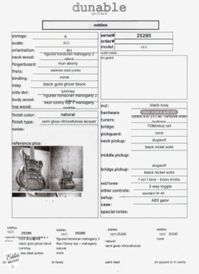 Dunable Custom Shop Yeti Electric Guitar with Mun Ebony and Honduran Mahogany