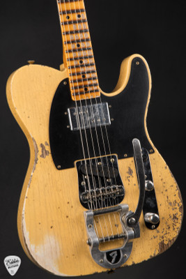 Fender Custom Shop CuNiFe Blackguard Bigsby Telecaster Heavy Relic Electric Guitar in Aged Nocaster Blonde