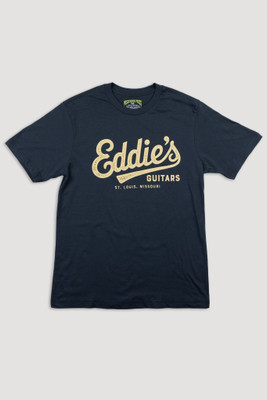 Eddie's Guitars Script Shirt Navy
