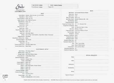 Suhr Spec Sheet