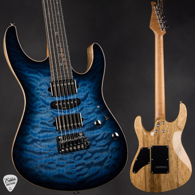 Suhr Modern Quilt Maple & Black Limba - Trans Whale Blue Burst