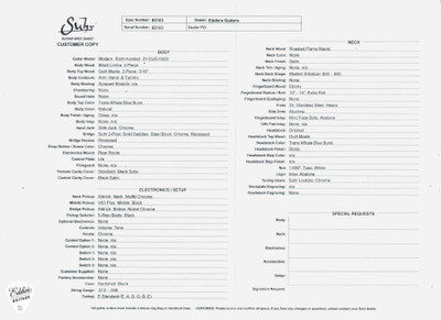 Suhr Spec Sheet