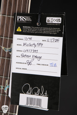 Paul Reed Smith Eddie’s Guitars Wood Library McCarty 594 Singlecut Brazilian/Rosewood Neck Electric Guitar in Black Gold Burst