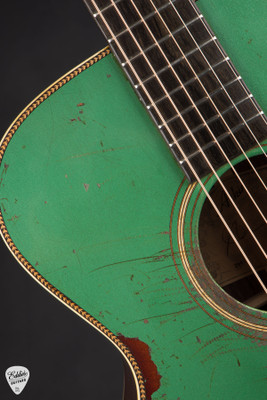Atkin OM37 Heavy Aged Baked Adirondack Spruce and Indian Rosewood Acoustic Guitar Sherwood Green over Shade Top