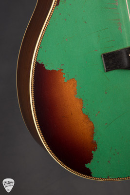 Atkin OM37 Heavy Aged Baked Adirondack Spruce and Indian Rosewood Acoustic Guitar Sherwood Green over Shade Top