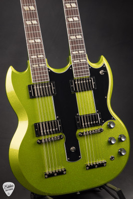 Gibson Custom Shop PSL Mid 60’s EDS-1275 Gloss Ebony Fret Board Gecko Green Sparkle Electric Guitar