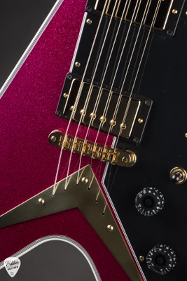 Gibson Custom Shop Made 2 Measure Flying V Custom Gloss Pink Sparkle Electric Guitar