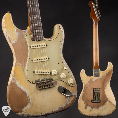 Fender Custom Shop Master Built 1963 Stratocaster Ultra Relic Electric Guitar in Faded Sonic Blue