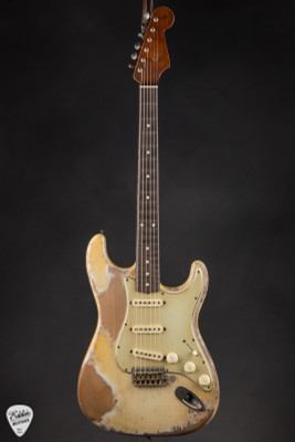 Fender Custom Shop Master Built 1963 Stratocaster Ultra Relic Electric Guitar in Faded Sonic Blue
