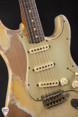 Fender Custom Shop Master Built 1963 Stratocaster Ultra Relic Electric Guitar in Faded Sonic Blue