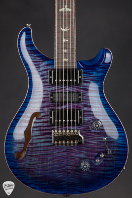 2021 Paul Reed Smith Electric Guitar Eddie’s Guitars Wood Library Special Semi Hollow Brazilian Violet Blue Burst