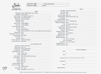 Suhr Modern Roasted Electric Guitar in Ice Blue Metallic