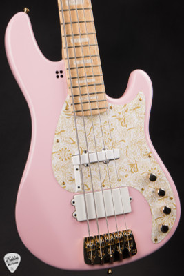Sandberg Limited Edition California V-TM Ida Nielsen Signature 5 String Bass Guitar in Strawberry Milkshake