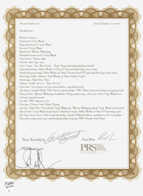 PRS Private Stock Spec Sheet