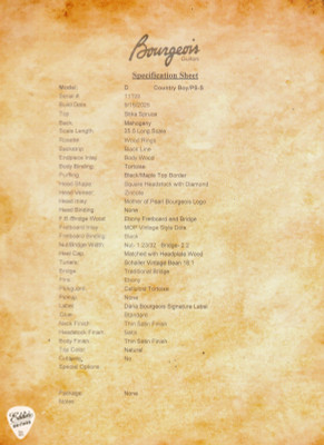 Bourgeois D Country Boy Professional Series Satin Acoustic Guitar with Sitka Spruce & Mahogany